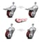Service Caster 3.5 Inch Maroon Polyurethane Swivel 1/2 Inch Stem Caster Total Lock Brake, 2PK SCC-TSTTL20S3514-PPUB-MRN-121315-2S2 - alternate 6